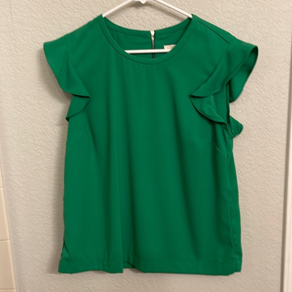 J. Crew ruffle sleeve top